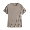 80 pieces of Ice Silk Modal Spring/Summer Men's short-sleeved T-shirts, solid color half-sleeved white men's base layer shirts in stock Item Picture